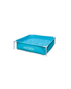 Piscinette tubulaire carrée bleue Intex 122 x 122 x 30 cm