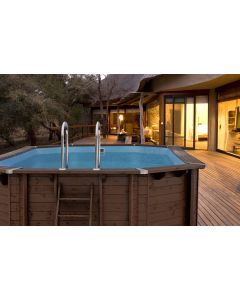 Piscine hors-sol bois Sea Breeze octogonale 6,07 x 3,96 m 