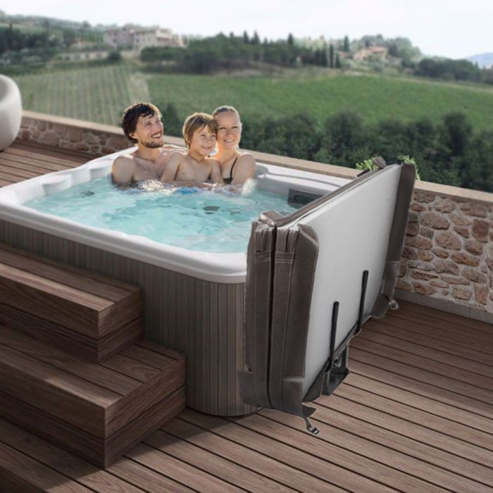 Lève Couvercle Baignoire Lève-Couverture Baignoire CStern - Support Réglable 78-104cm Spa Piscine Accessoire Baignoire Pratique