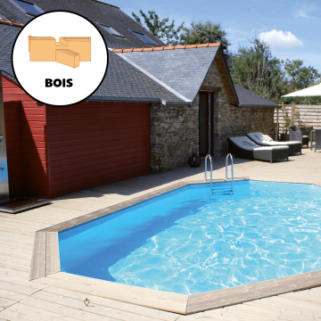 Kit piscine Esprit Nature 6,40 x 3,50 x 1,46 m