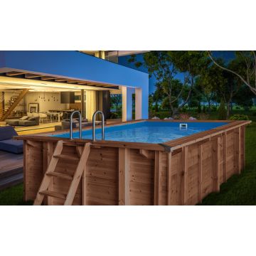 Piscine Hors-Sol Bois Amber Charm - 5,02 m x 3,22 m x 1,24 m