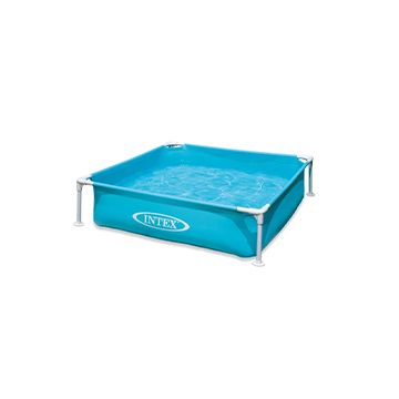 Piscinette tubulaire carrée bleue Intex 122 x 122 x 30 cm