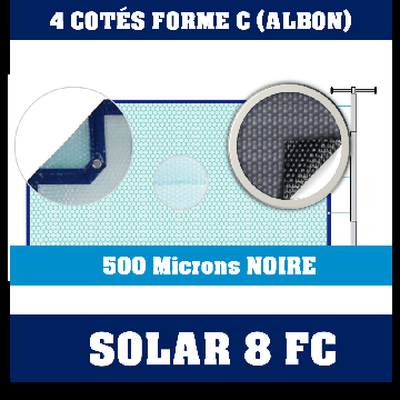 Bâche 4 côtés bordée noire 500 microns SOLAR-8