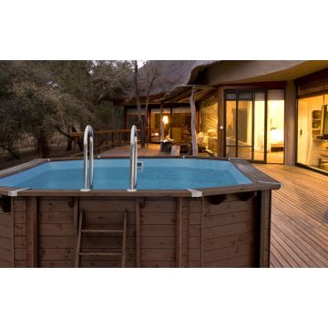 Piscine hors-sol bois Sea Breeze octogonale 6,07 x 3,96 m 