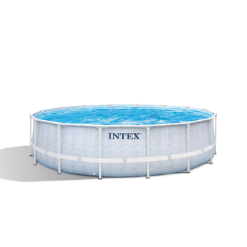 Piscine Tubulaire Ronde Intex Chevron Prism Frame Ø4,88 x 1,22