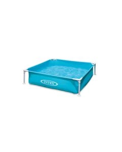 Piscinette tubulaire carrée bleue Intex 122 x 122 x 30 cm