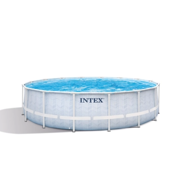 Piscine Tubulaire Ronde Intex Chevron Prism Frame Ø4,88 x 1,22