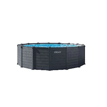 Piscine Graphit Lattée ronde Ø 4,78 x 1,24 m Intex